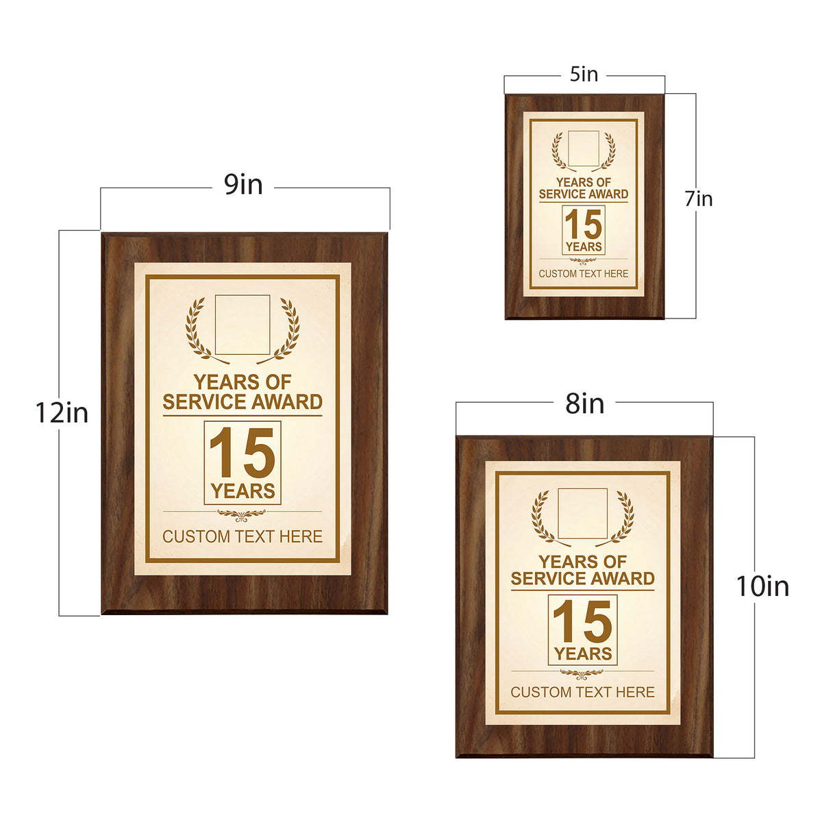 Years of Service Award Plaque — 15 Years Award Personalized (Wooden) Wall Plaque With Easel Acrylic Stand | Workplace Recognition Ceremonies Award Plaques