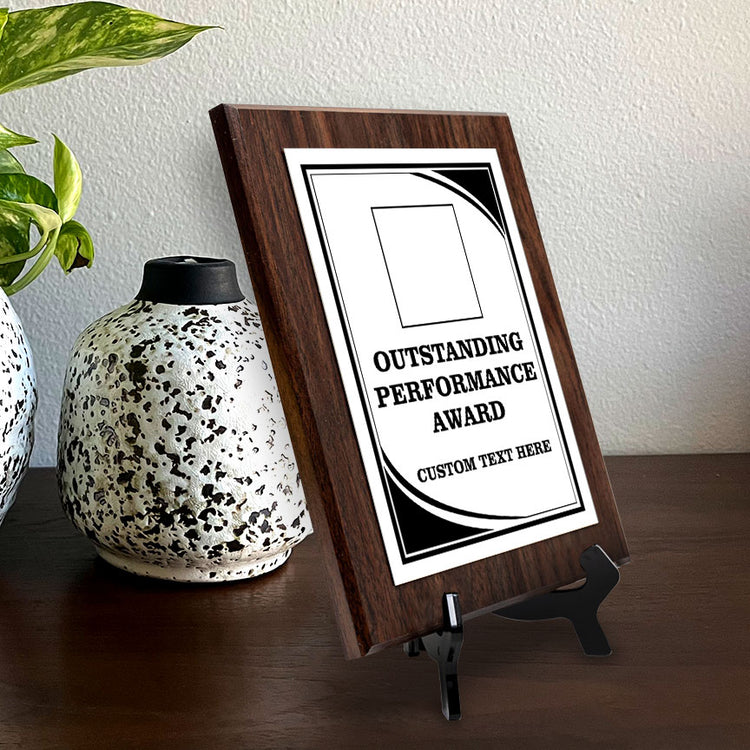 Outstanding Performance Award Personalized (Wooden) Wall Plaque With Easel Acrylic Stand | Workplace Recognition Ceremonies Award Plaques