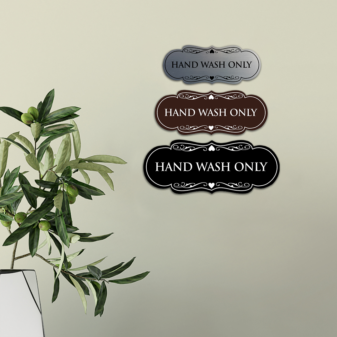 Designer Hand Wash Only Sign