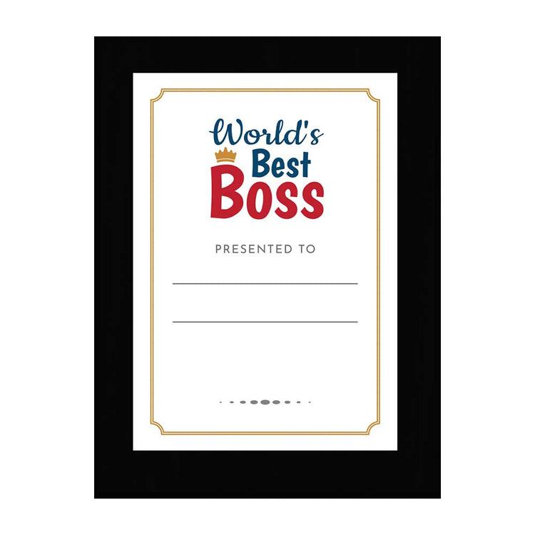 World's Best Boss' Personalized Wall Plaque With Easel Acrylic Stand | Novelty/Funny Office Award Plaques
