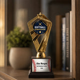 All Quality Baseball Star Player Trophy, Custom Engraved — Personalized Youth Baseball Award, MVP & Standout Player Gift