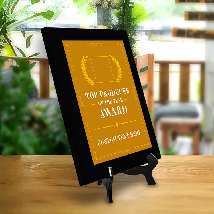 Top Producer of the Year Award Personalized (Black) Wall Plaque With Easel Acrylic Stand | Workplace Recognition Ceremonies Award Plaques