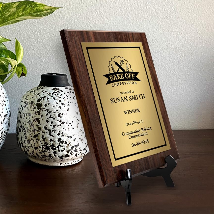 Bake Off Competition Customizable Award Plaque | Easel Mount Option | Achievement and Recognition Personalizable Plaques