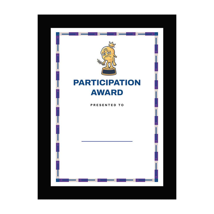 Participation Award' Personalized Wall Plaque With Easel Acrylic Stand | Novelty/Funny Office Award Plaques