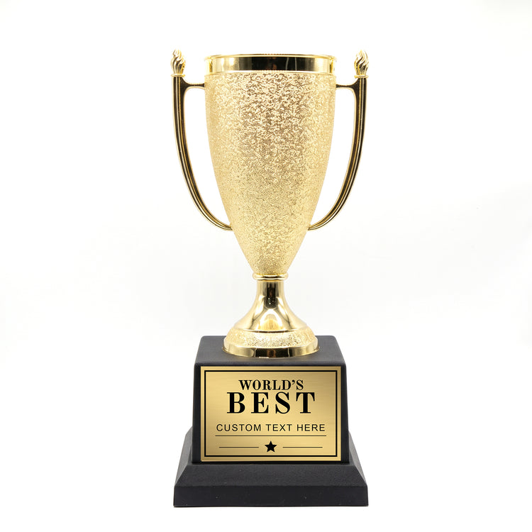 All Quality World's Best Cup Trophy, Custom Engraved Gold Cup — Personalized World's Best Gift for Any Title: Boss, Teacher, Coach & More