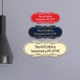 Signs ByLITA Designer This Kitchen is Seasoned with Love Durable ABS Plastic Laser Engraved Easy Installation Elegant Design Wall or Door Sign