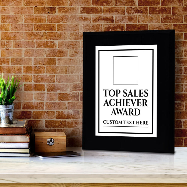 Top Sales Achiever Award Personalized (Black) Wall Plaque With Easel Acrylic Stand | Workplace Recognition Ceremonies Award Plaques