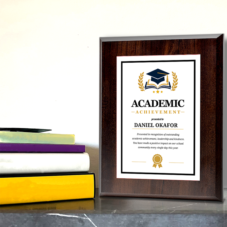 Academic Achievement' Award Personalized Wall Plaque With Easel Acrylic Stand | Education Recognition School Award Plaques