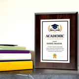 Academic Achievement' Award Personalized Wall Plaque With Easel Acrylic Stand | Education Recognition School Award Plaques
