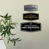 Signs ByLITA Fancy Find Your Strength, Ignite Your Potential Durable ABS Plastic | Laser Engraved | Easy Installation | Elegant Design Wall or Door Sign