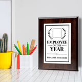 Employee of the Year Award Personalized (Wooden) Wall Plaque With Easel Acrylic Stand | Workplace Recognition Ceremonies Award Plaques