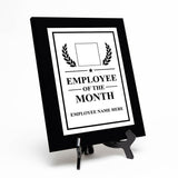 Employee of the Month Award Personalized (Black) Wall Plaque With Easel Acrylic Stand | Workplace Recognition Ceremonies Award Plaques