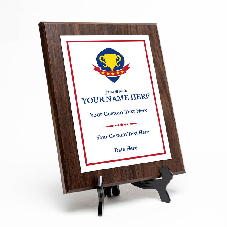 Performance and Recognition Customizable Award Plaque | Easel Mount Option | Achievement and Service Personalizable Prize Plaques