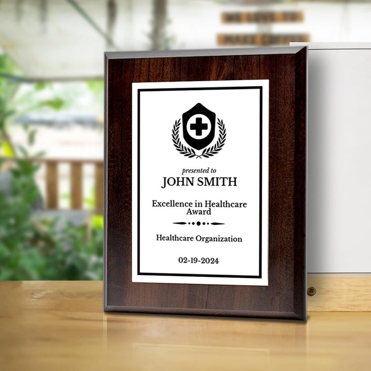 Health Professional Theme Custom Award Plaque | Easel Mount Option | Achievement and Service Personalizable Plaques