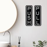 Signs ByLITA Classic Vertical Push Pull Self-Adhesive Door Sign for Businesses, Shops, Restaurants, Hotels and more (3 Pack) Wall or Door Sign