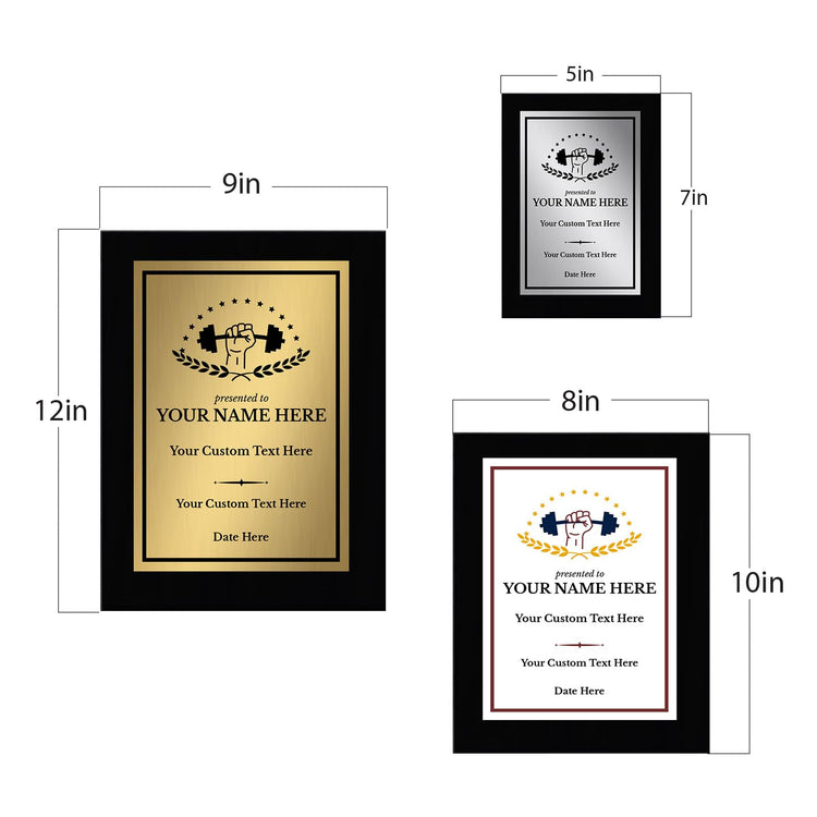Powerlifting Customizable Black Frame Wooden Award Plaque | Easel Mount Option | Achievement and Recognition Personalizable Plaques