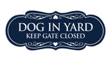 Designer Dog In Yard Keep Gate Closed Sign
