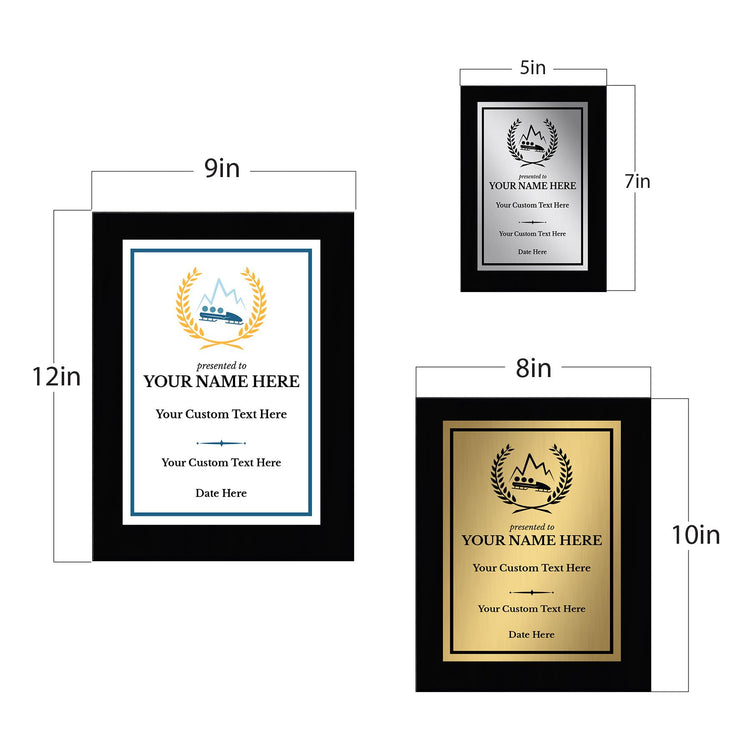 Bobsleigh Customizable Black Frame Wooden Award Plaque | Easel Mount Option | Achievement and Recognition Personalizable Plaques | Sports Award