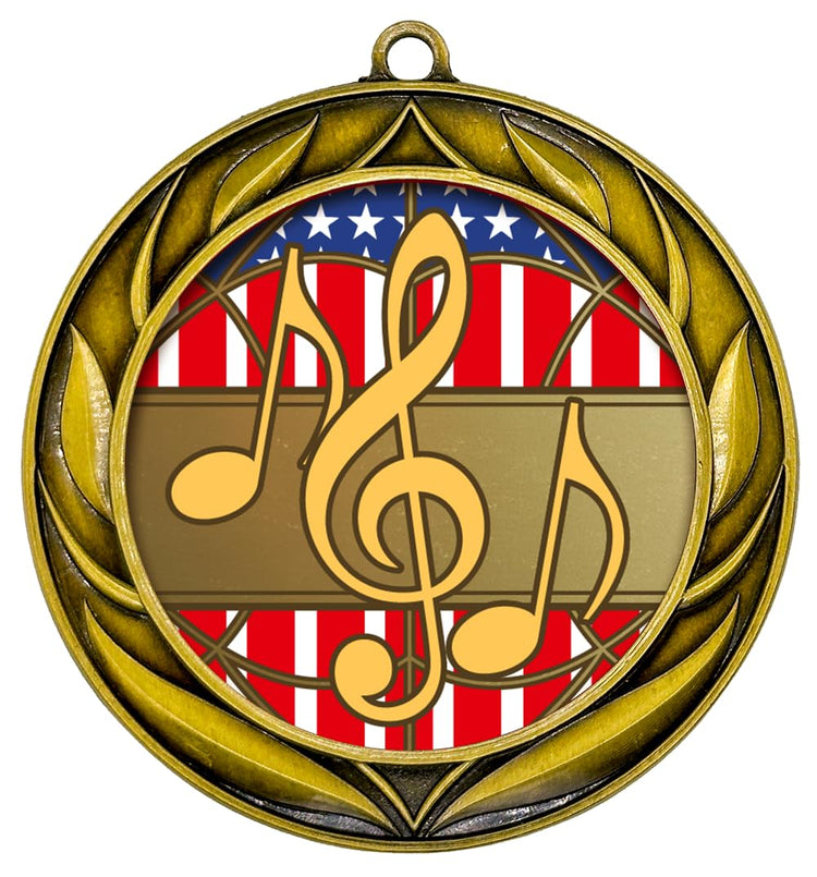 All Quality Music Wreath Design Medal - 1st, 2nd, 3rd Place
