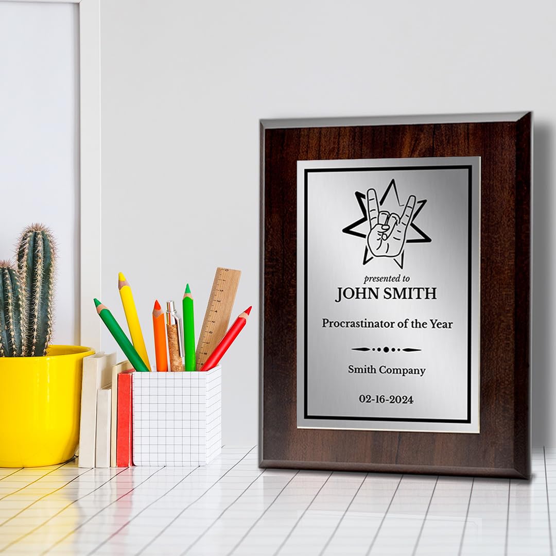 Rock and Roll Novelty Funny Customizable Award Plaque | Easel Mount Option | Funny Parody Achievement Personalizable Plaques