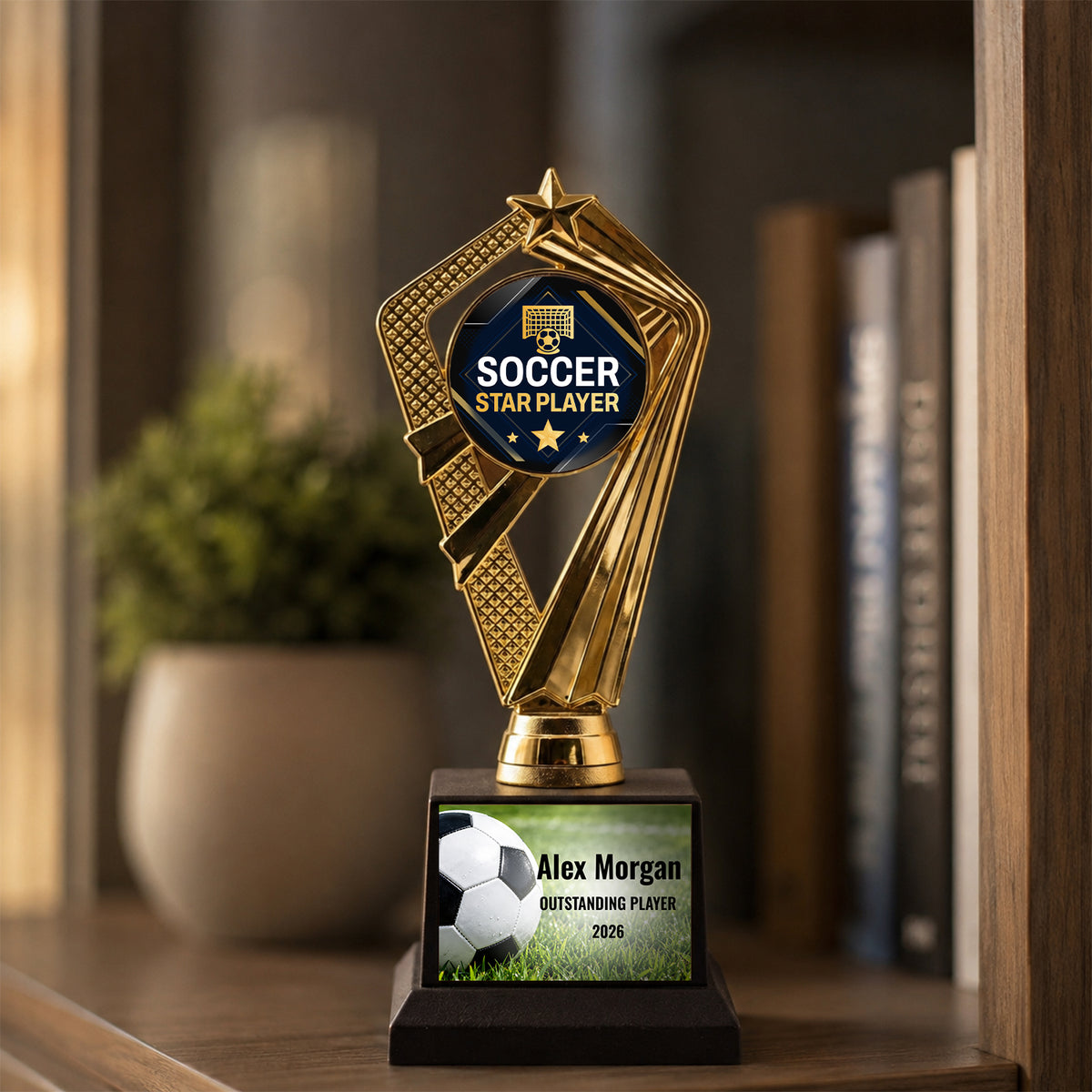 All Quality Soccer Star Player Trophy, Custom Engraved — Personalized Youth Soccer Award, MVP & Standout Player Gift