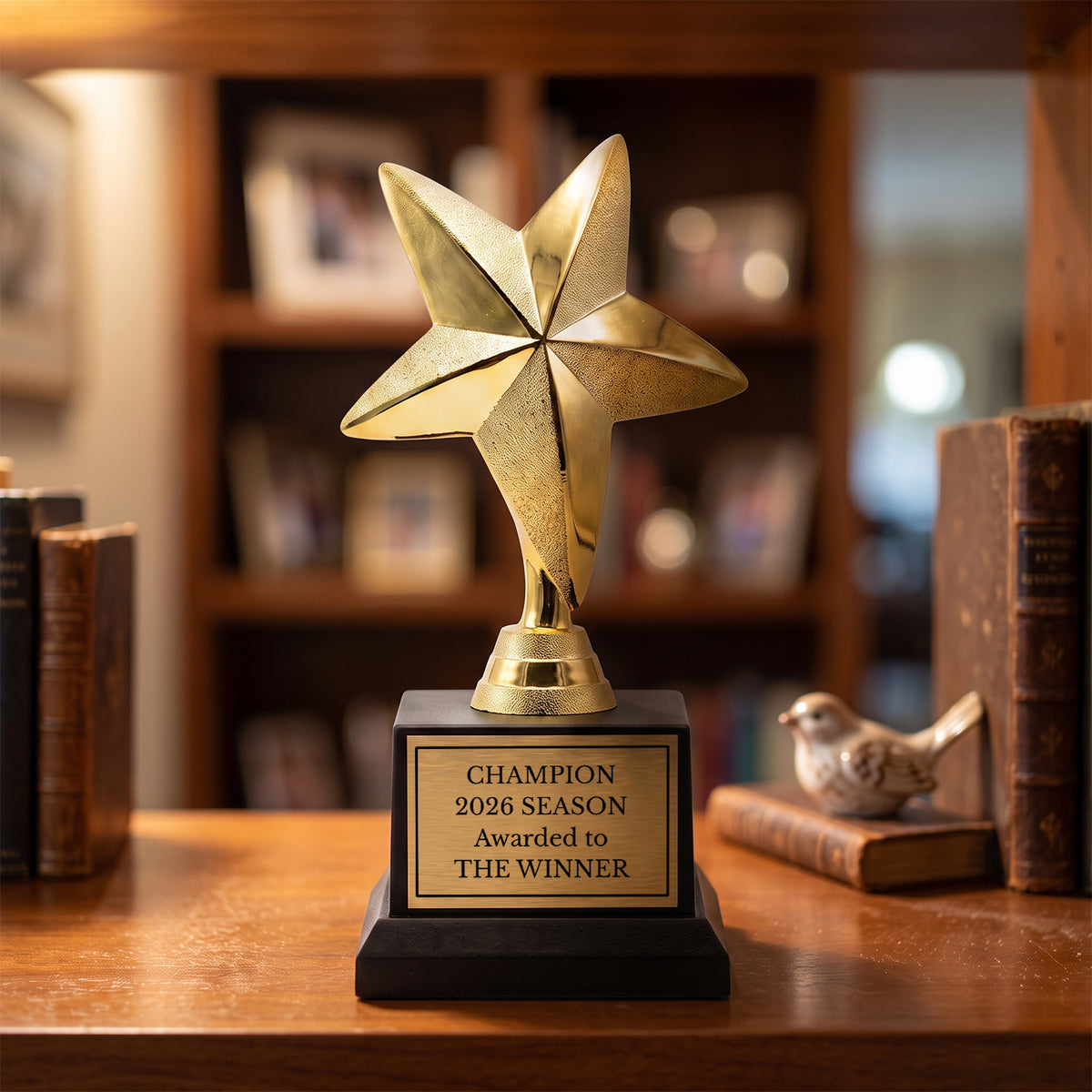 All Quality Star Trophy, Custom Engraved Star Figure, Black Base — Personalized Achievement & Recognition Award for Any Occasion