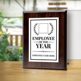Employee of the Year Award Personalized (Wooden) Wall Plaque With Easel Acrylic Stand | Workplace Recognition Ceremonies Award Plaques
