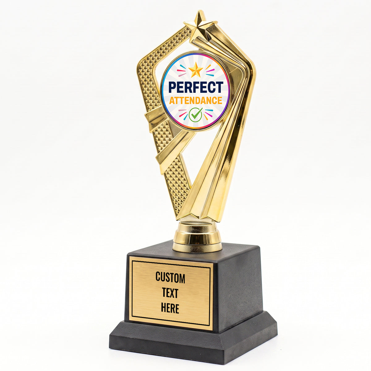 All Quality Perfect Attendance Trophy (Student), Custom Engraved — Personalized Attendance Recognition Award for Students