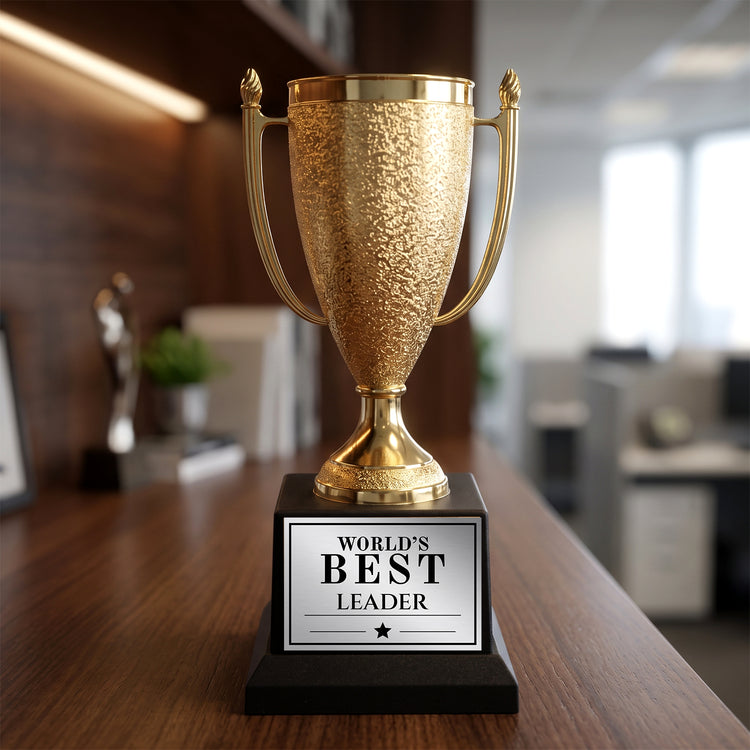 All Quality World's Best Cup Trophy, Custom Engraved Gold Cup — Personalized World's Best Gift for Any Title: Boss, Teacher, Coach & More