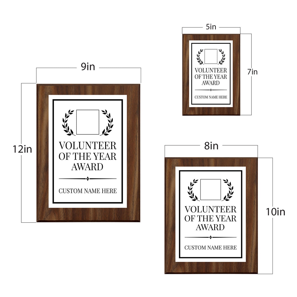 Volunteer of the Year Award Personalized (Wooden) Wall Plaque With Easel Acrylic Stand | Workplace Recognition Ceremonies Award Plaques