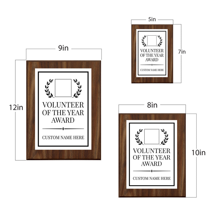 Volunteer of the Year Award Personalized (Wooden) Wall Plaque With Easel Acrylic Stand | Workplace Recognition Ceremonies Award Plaques