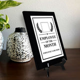 Employee of the Month Award Personalized (Black) Wall Plaque With Easel Acrylic Stand | Workplace Recognition Ceremonies Award Plaques