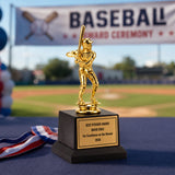 All Quality Baseball Trophy, Blank 5" Batter Figure, Black Base — Ready to Engrave, for Coaches & Leagues Who Personalize In-House