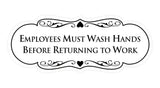 Designer Employees Must Wash Hands Before Returning to work Sign