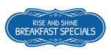 Signs ByLITA Designer Rise and Shine: Breakfast Specials Durable ABS Plastic Laser Engraved Easy Installation Elegant Design Wall or Door Sign