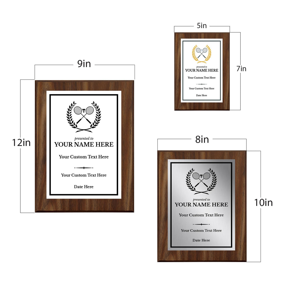 Badminton Customizable Wooden Award Plaque | Easel Mount Option | Achievement and Recognition Personalizable Plaques | Sports Award