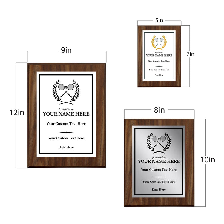 Badminton Customizable Wooden Award Plaque | Easel Mount Option | Achievement and Recognition Personalizable Plaques | Sports Award