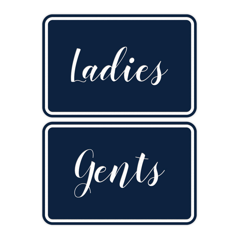 Classic Framed Ladies And Gents Sign Set