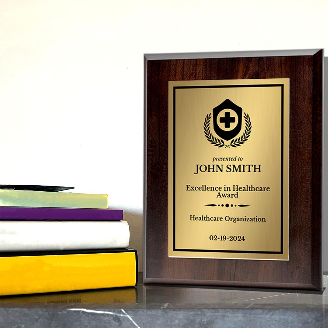 Health Professional Theme Custom Award Plaque | Easel Mount Option | Achievement and Service Personalizable Plaques