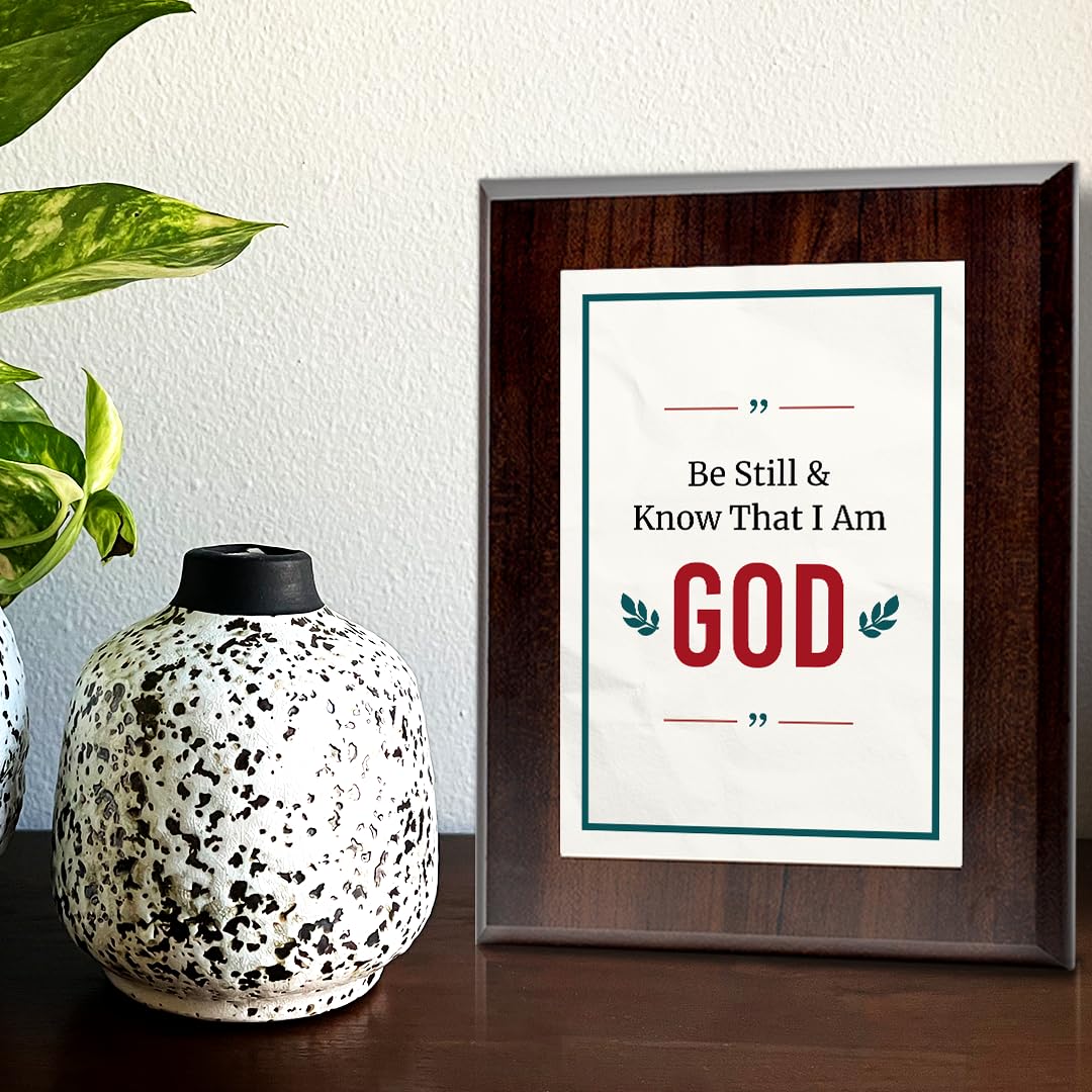 Be Still & Know That I Am God Decorative Wall Plaque With Easel Acrylic Stand | Religious Plaques