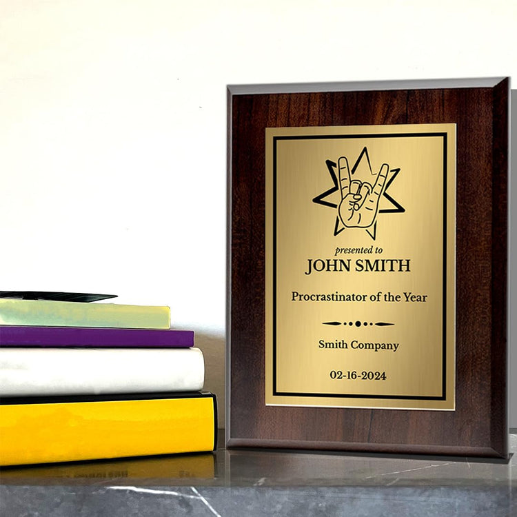 Rock and Roll Novelty Funny Customizable Award Plaque | Easel Mount Option | Funny Parody Achievement Personalizable Plaques