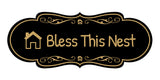 Signs ByLITA Designer Bless This Nest Durable ABS Plastic Laser Engraved Easy Installation Elegant Design Wall or Door Sign