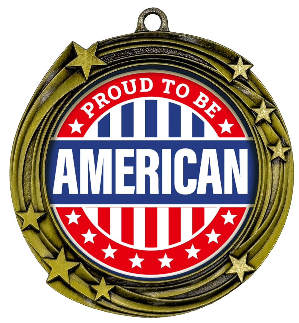 USA High Relief Metal Medals | Patriotic Awards and America Pride (3 Pack)