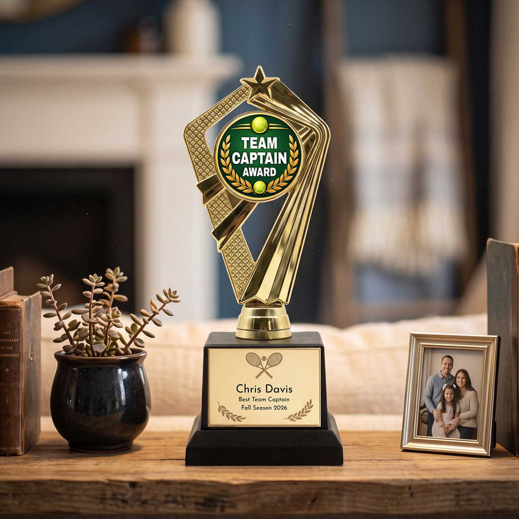 Tennis Player Trophy Awards (Captain, Rookie, Best Serve) - Custom Engraved