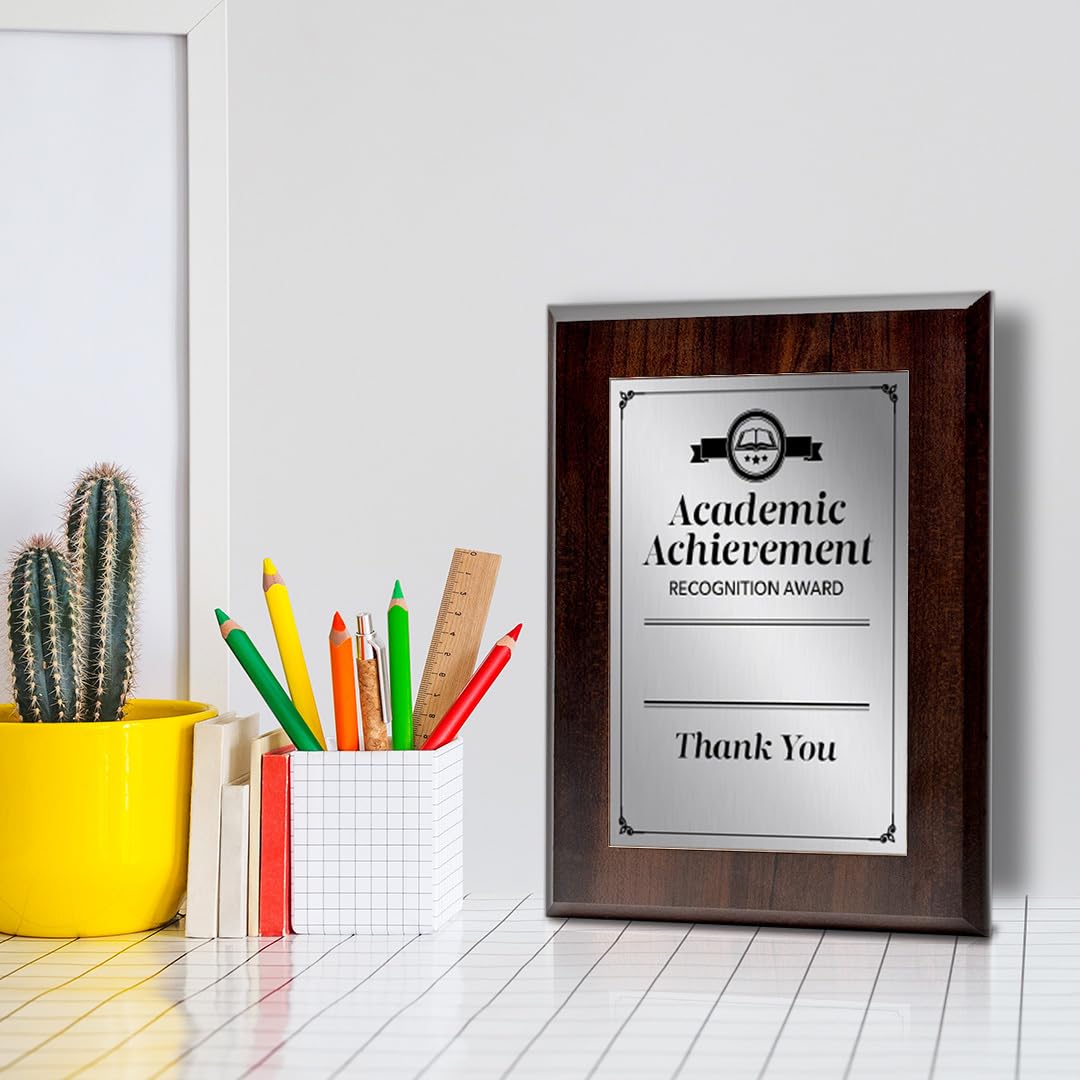 Signs ByLITA Customizable Award Wooden Plaque | Easel Mount Option | For Winners of Academic Awards Certificates and Achievements | End of year Recognition Gift For Students