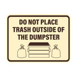 Signs ByLITA Classic Framed Do Not Place Trash Outside Of The Dumpster Wall or Door Sign