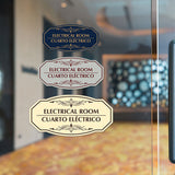 Signs ByLITA Victorian Electrical Room- Cuarto Eléctrico Bilingual Wall or Door Sign