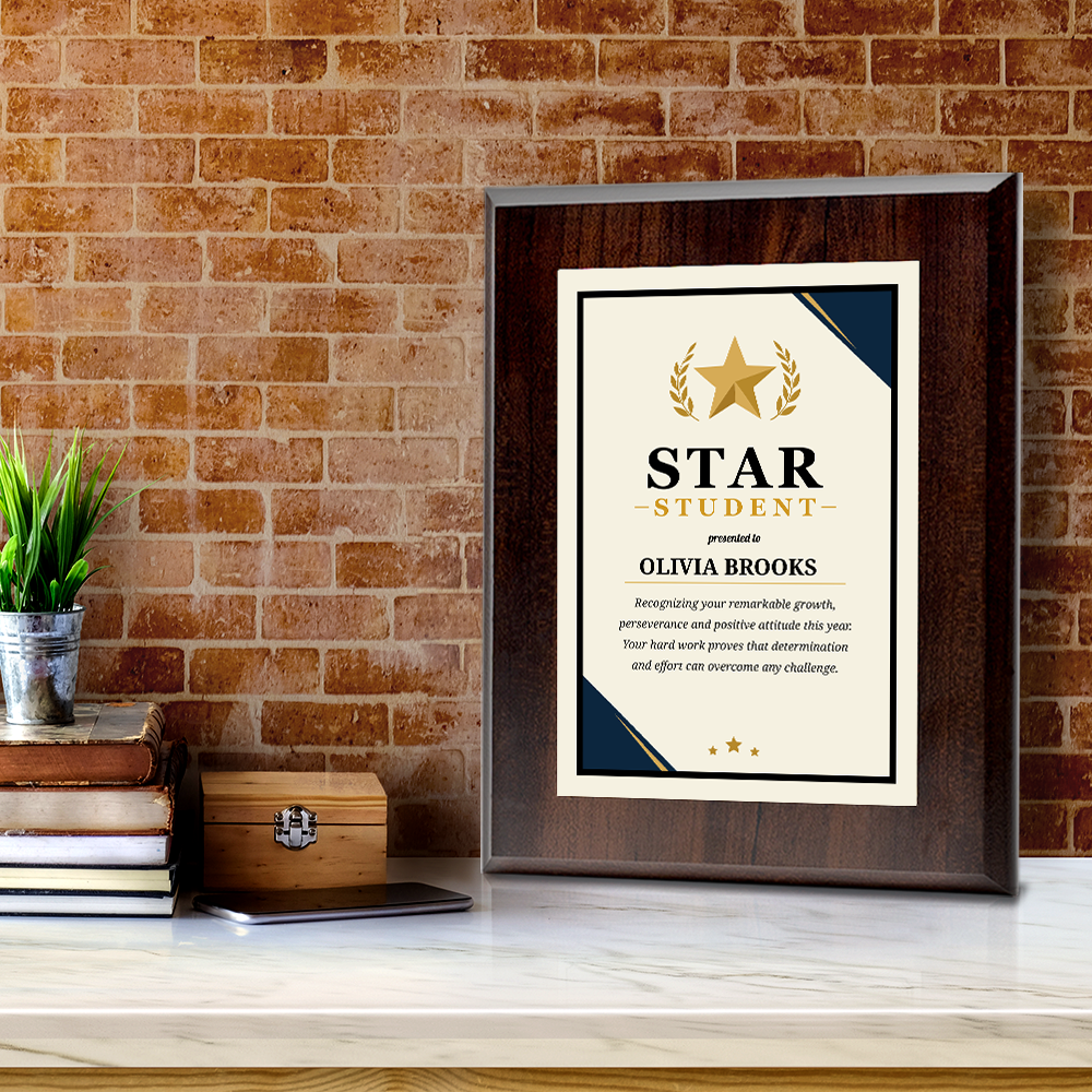 Star Student Award' Personalized Wall Plaque With Easel Acrylic Stand | Education Recognition School Award Plaques