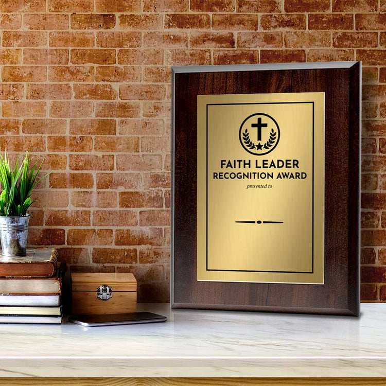 Faith Leader Recognition Award' Personalized Wall Plaque With Easel Acrylic Stand | Faith/Community Non-Profit Award Plaques