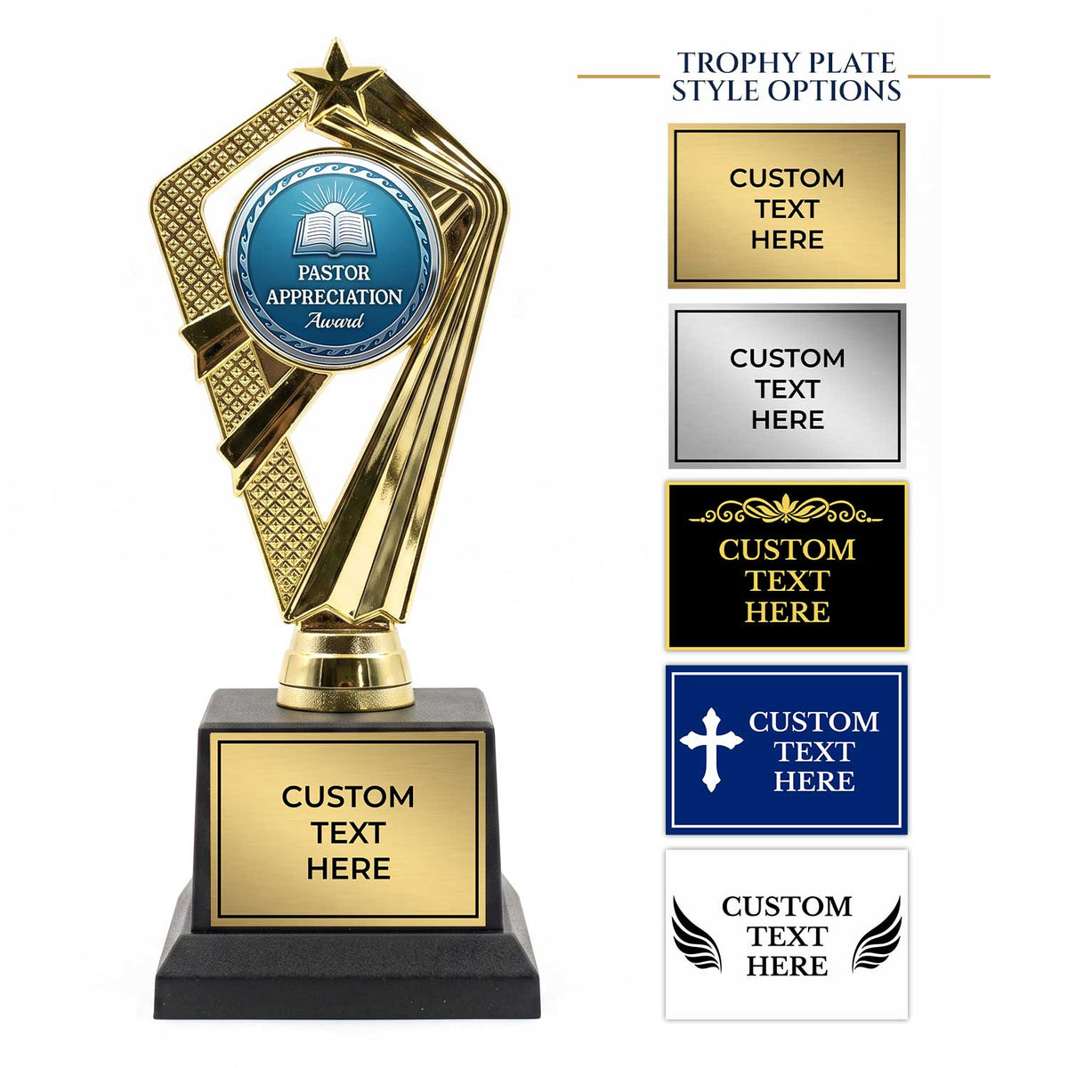 Church Appreciation Trophy Awards (Pastor, Choir, Volunteer) - Engraved